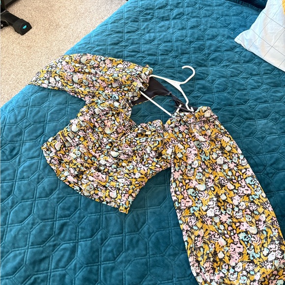 Free People Tops - Free People Floral Blouse - Yellow and Pink